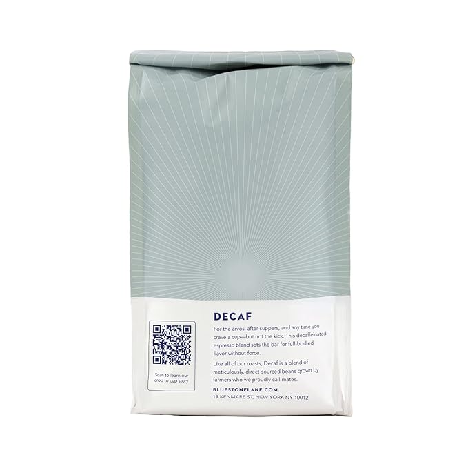 Bluestone Lane Coffee, Decaf Colombian Espresso Beans, Medium Roast, Whole Bean, 12 Ounce Bag, Fresh Roasted Single Origin (Pack of 2)