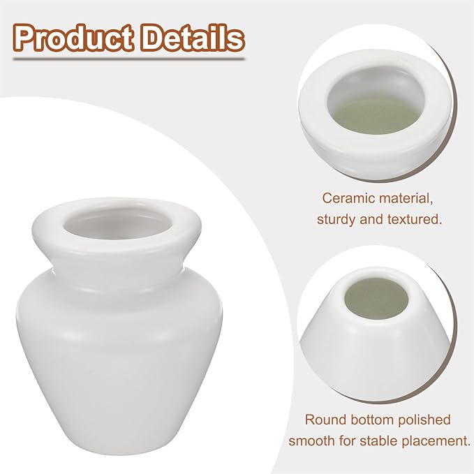 HARFINGTON Ceramic Chasen Stand 73mm Matcha Whisk Holder Teas Set Whisks Stand Traditional Matcha Tea Chasen Holder Tea Set Accessories for Tea Tasting, Matte White