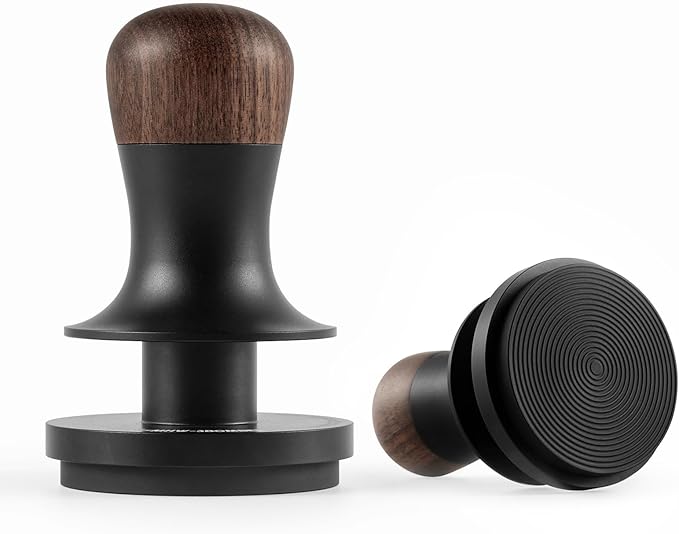MHW-3BOMBER 58mm Espresso Coffee Tamper with Three Spring Loaded Calibrated Tamper 30lbs Espresso Hand Tamper with Sound Feedback Titanium Coating Black T6176T-OS