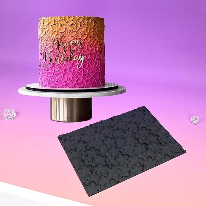 mostsom Silicone Lace Cake Mold Flower Impression Mat for Baking, Non-Stick Flexible Silicone Decorating Mat for Cakes, Cookies, Pastry, Chocolate, Fondant - Dishwasher Safe (E_ Flower)