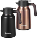 Carafes for Hot Liquids 51 oz - 12 Hour Stainless Steel Thermal Coffee Carafe-Insulated Coffee Carafes For Keeping Hot/Cold Coffee, Tea, Water, 1.5 Liter Beverage Dispenser(Black/Gold)