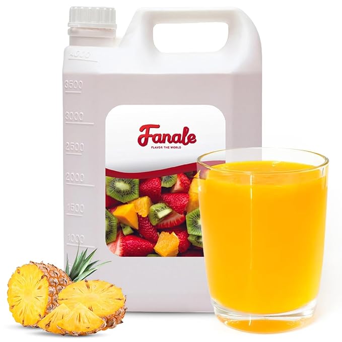Fanale Premium Flavoring Concentrated Syrup for Bubble Tea 11 lb | Pineapple Flavor Syrup | for Boba Tea, Smoothies, Slushes, Desserts | 11lb | SRP100