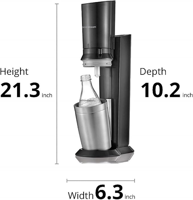 SodaStream - Aqua Fizz Sparkling Water Maker | STARTER KIT | GLASS Carbonator | CQC CO2 System | Includes 2x Elegant Glass Carafes, 1x CO2 Cylinder | Dishwasher Safe | Black