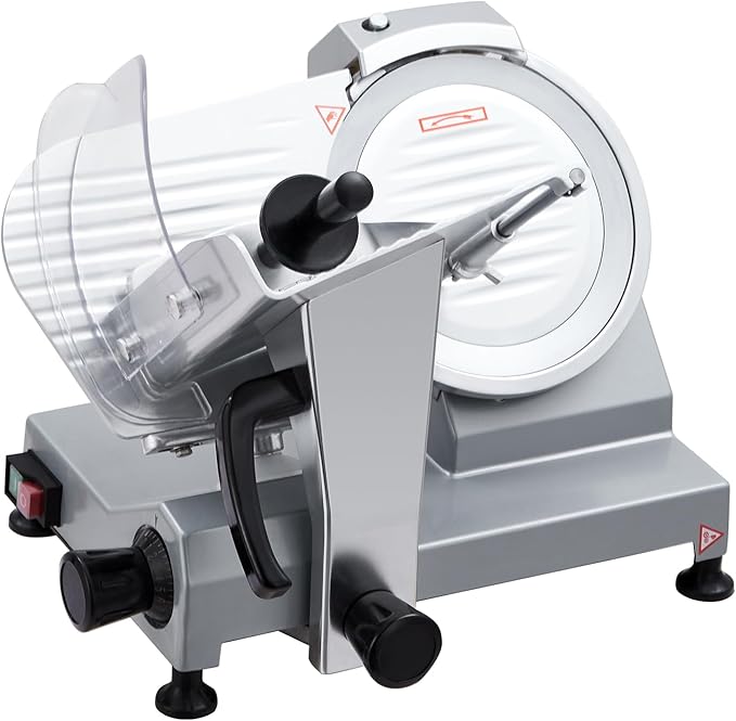 Commercial 10" Blade Meat Slicer 240W | Stainless Steel Electric Food Slicer Adjustable Thickness - Perfect for Restaurant, Deli & Home Kitchen Use