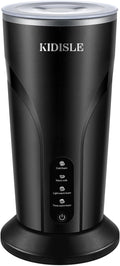 4-in-1 Electric Milk Frother and Steamer, Milk Steamer and Cold Foam Maker, Hot Chocolate Maker, Frother for Coffee, Latte, Macchiato, Cappuccino, BPA Free, Black