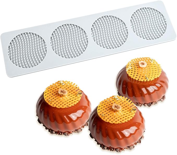TUKE Honeycomb Lace DIY Cake Decor Silicone Mold Beehive Candy Biscuit Ice Baking Mould Round Chocolate Making Tools (F_ Honeycomb)