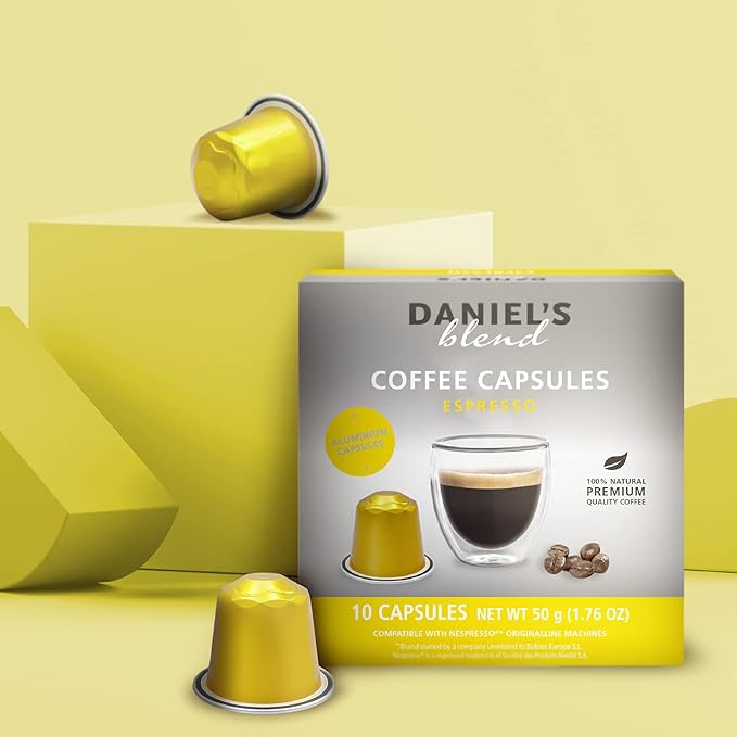 Daniels Blend Espresso Aluminum Capsules Compatible with Nespresso 120 Coffee Pods Single Server Kosher Certified Espresso