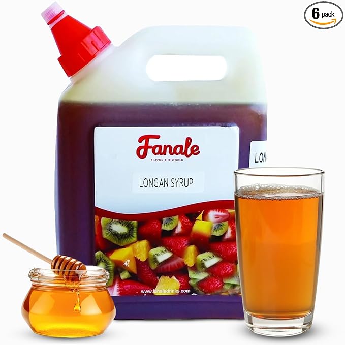 Fanale Premium Flavoring Concentrated Syrup for Bubble Tea 5.5 lb | Honey Logan Flavor Syrup | for Boba Tea, Smoothies, Slushes, Desserts | 5.5lb | pack of 10 | SRP190-CS
