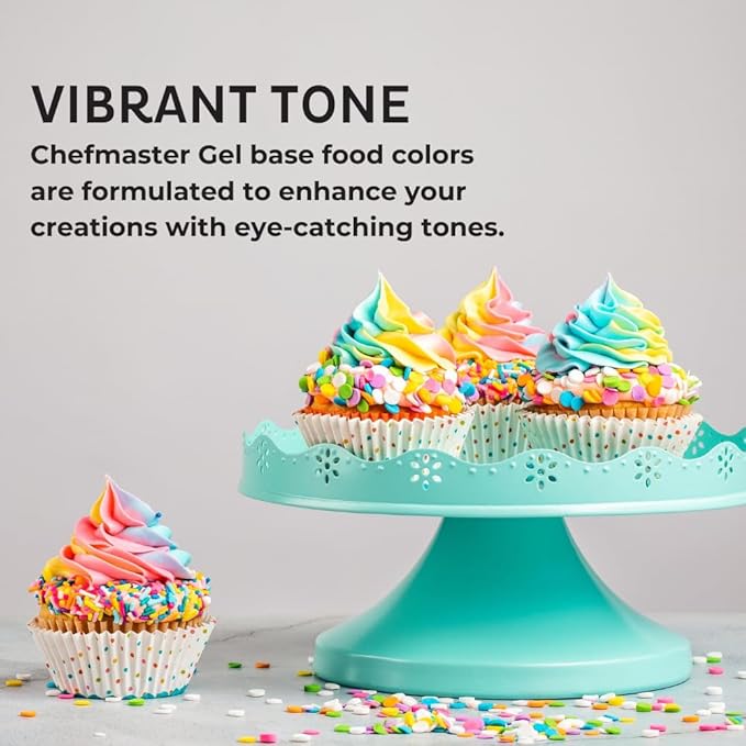 Chefmaster Red Red Gel Food Coloring | Vibrant Color | Professional-Grade Dye for Icing, Frosting, Fondant | Baking & Decorating | Fade-Resistant | Easy-to-Use | Made in USA | 20 oz
