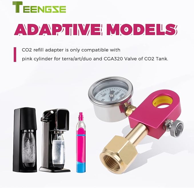 Carbonator Soda Refill Quick Adapter, TEENGSE Purple Soda Exchange Carbonator Refill Quick Adapter Compatible with DUO Terra Art Soda Machine