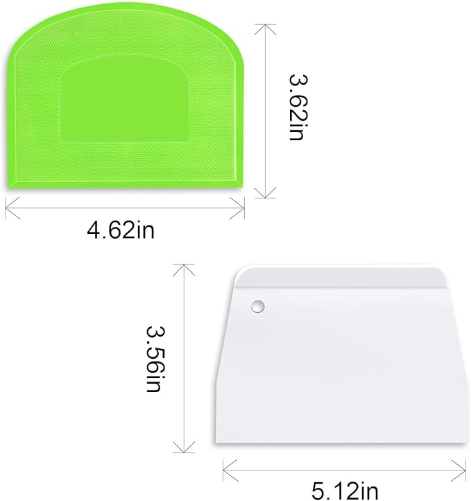 Plastic Cutting Bread Scraper Tool Pastry Knife Dough Knife Bread Bow Knife Bench Knife - 2 Pieces Green and White