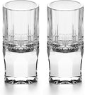 KAMMAK Crystal Shot Glasses Set of 2, Handcrafted Stemless White Shot Glasses, 0.77oz Engagement Gifts for Couples, Women, Men, Hand Blown