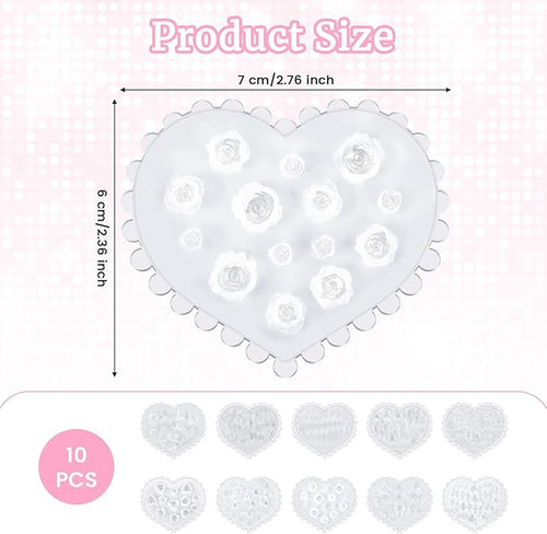 10 Pcs Polymer Clay Molds, Polymer Clay Cutters Molds for Crafts Air Dry Earrings Tools, Jewelry Mini Silicone Resin Flower Molds, Epoxy Polymer Clay Earring Cutters Shapes Making Kit Extruder