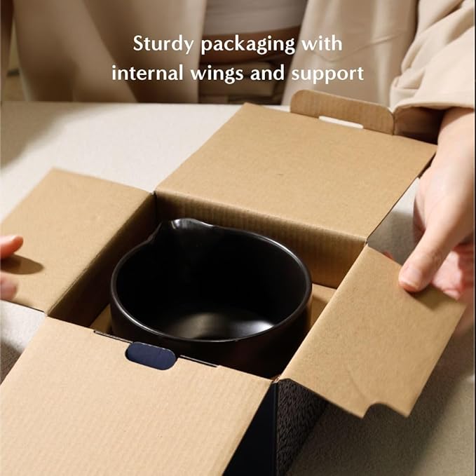 Naoki Matcha Traditional Ceramic Chawan Matcha Tea Bowl with Pour Spout Set - Hand Made Ceramic with Black Matte Glaze - For Perfectly Whisked Matcha Green Tea (18 Ounce)