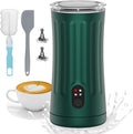 Electric Milk Frother, 4-in-1 Milk Steamer and Frother, 8.1oz/240ml Automatic Warm and Cold Foam Maker, Auto Shut-Off Frother for Coffee, Latte, Cappuccino, Macchiato(Green)