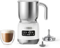 Hazel Quinn Milk Frother - Hot and Cold Detachable Milk Frother with Adjustable Temperature & Foam Thickness, Dishwasher Safe, for Latte/Cappuccino/Hot Chocolate, 400ML (13.5oz) - Pearl White