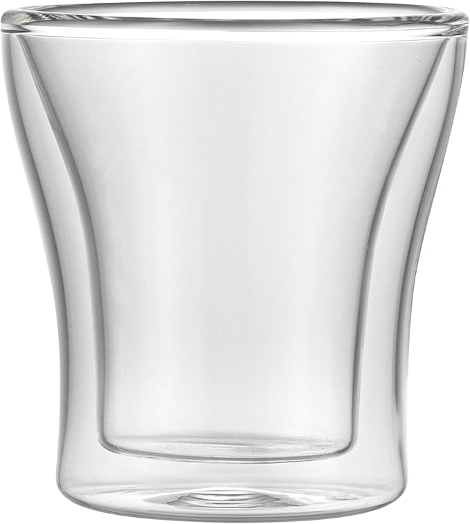 Restaurantware-Forma Professional 3.4 oz Double Wall Shot Glasses, 12 Insulated Espresso Cups - Dishwashable, Reusable, Clear Glass Coffee Cups, Freezable, For Hot Or Cold Beverages