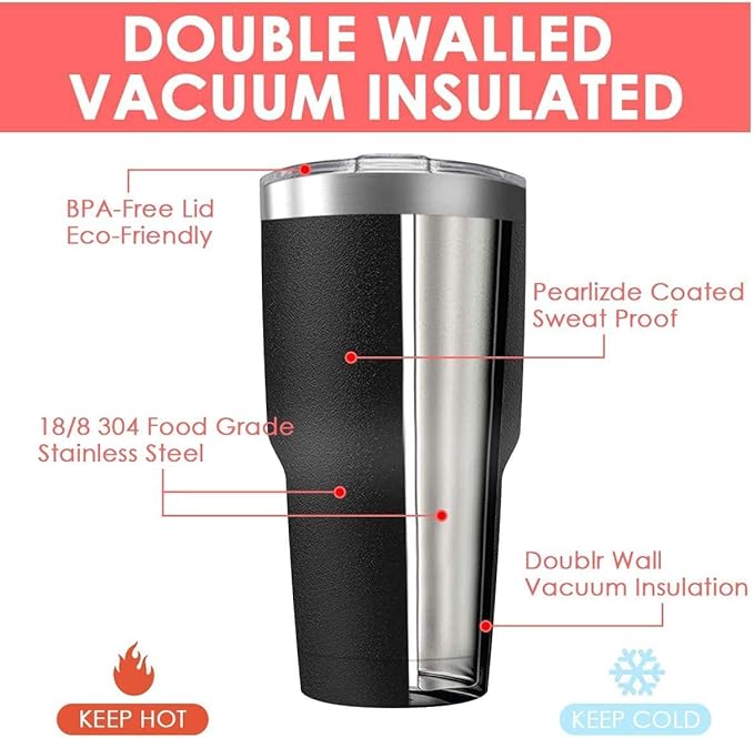 30oz Tumbler Stainless Steel Double Wall Travel Mug with Lids, Vacuum Insulated Bulk Tumblers Coffe Cup for Home, Office, Outdoor Suitable for Vehicle Cup Holders(Set of 8, Navy)