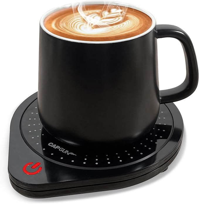 Electric Coffee Mug Warmers for Desk, 75℃ Precision Heating & Auto Shut Off, Spill-Proof Cup Warmer for Coffee/Tea/Milk/Hot Chocolate Beverages (Black)