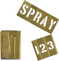 Deezio 4 Inch Brass Interlocking Stencil Set of Numbers and Letters Kit - 46 Piece Set