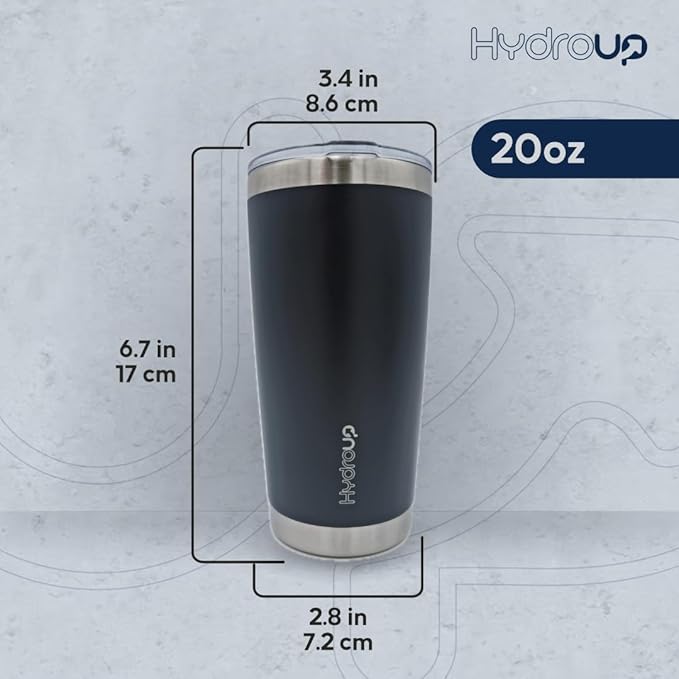 20 oz Tumbler Cup | Stainless Steel Insulated Coffee Mug with Lid | Coffee Travel Mug & Iced Coffee Cup | Leakproof Coffee Tumbler | BPA-Free Insulated Tumblers (Navy)