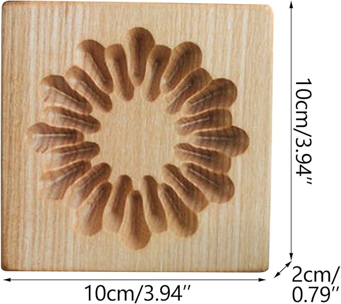 Wooden Cookie Biscuit Mold, 3D Baking Mold, Embossing Craft Decorating Baking Tool, Suitable for Halloween Thanksgiving Christmas Kitchen DIY (Shape B 10 * 10 * 2)
