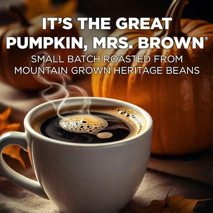Maud's Pumpkin Spice Flavored Coffee Pods, 50 ct - 100% Arabica Medium Roast Coffee, Solar Energy Produced Recyclable Single Coffee Pods Compatible with Keurig K-Cup Brewers