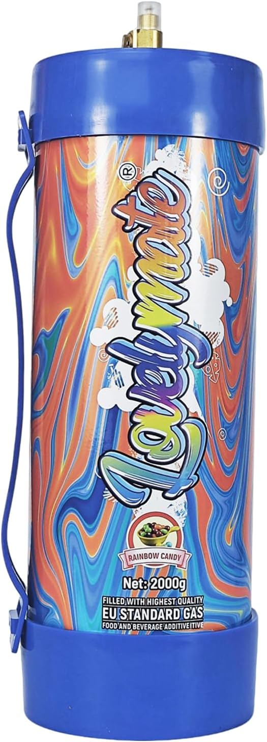 Whipped Cream Charger Tank 3.3L 2000G Whip Cream Charger Cylinder Food Grade Flavored (Tips Included) (8, Rainbow candy)