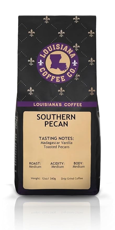 Southern Pecan | Louisiana’s Coffee | Smooth Medium Roast Drip Ground with Toasted Pecans & Vanilla | Warm Southern Comfort