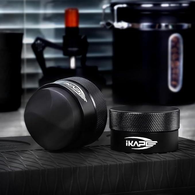 IKAPE 53MM Coffee Distributor, Black Design of Bottom Propeller, Gravity Adaptive Espresso Distributor Fits All 54MM Espresso Portafilter, Compatible with 54MM Breville Bottomless Portafilter