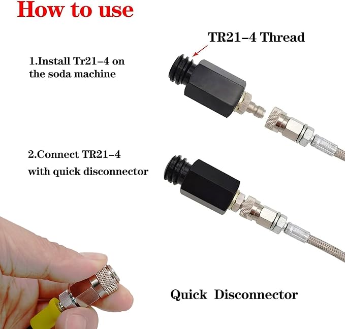 Soda Machine Co2 Adapter with High Pressure Hose,Co2 Tank Direct Adapter to TR21-4 Soda Water Maker Compatible with Onetouch Jet Aqua Fizz Ninja Thirsti 60inch with Gauge
