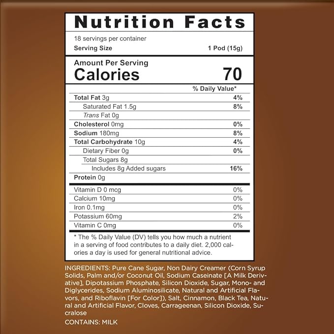 Maud's Chai Tea Latte Pods, 72 ct, Recyclable Single Serve Tea Pods - 100% Gourmet Blended Tea Leaves, Compatible with Keurig K Cups Maker