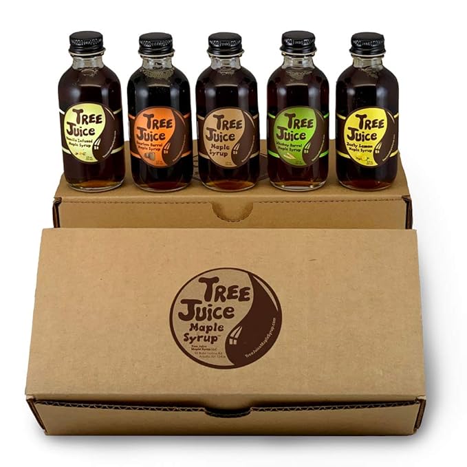 Tree Juice Maple Syrup Gift Box | Gift for Birthdays, Corporate, Holidays, and more | 5-2 ounce bottles
