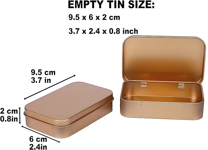 Small Metal Box With Lid-Cookie Tins Metal Tins With Lids Lens Wipes Storage Container Mini Portable Box,Empty Hinged Tin,For Organize Mint Candy Jar,Sewing (Rose Gold, 20 Pcs 3.7" x 2.4" x 0.8")