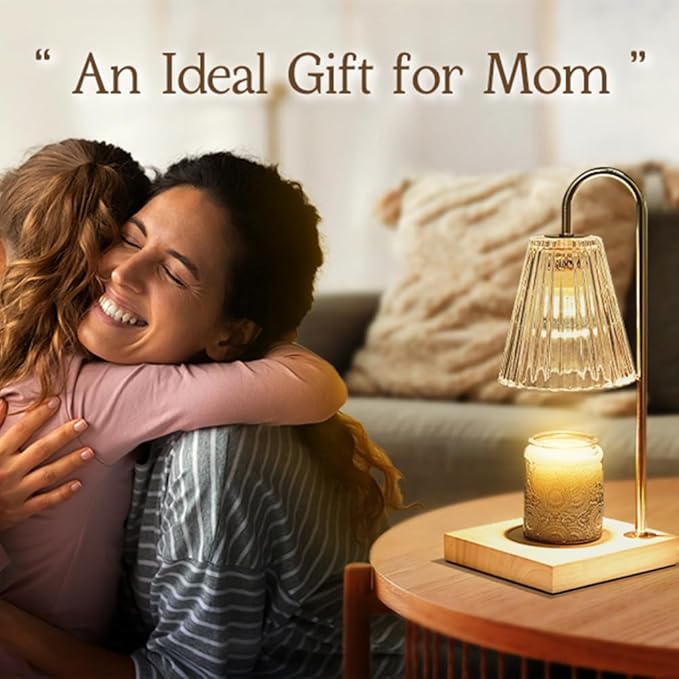 Lamp Candle Warmer with Timer, House Warming Gifts New Home, Candle Wax Warmer, Aesthetic Room Home Bedroom Decor, Amber Lozenge Diamond