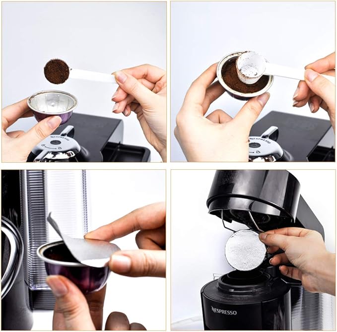 CAPMESSO Aluminum Foils Lids to Reuse Vertuoline Capsules Coffee Pods Compatible with Nespresso VertuoLine Machine 64mm(200/package)