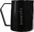 Brewista Precision Milk Frothing Pitcher, Steaming Jug, Coffee, Espresso Machine Accessories for Barista, Latte Art, Cappuccino, Stainless Steel Cup, 16 oz/480 ml, Matte Black