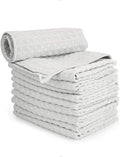 watchget Barista Micro Cloth 10 Pack, Microfiber Barista Cleaning Towels Microfiber Waffle Weave Kitchen Dish Cloth Coffee Bar Towel Coffee Machine Cleaning Cloth, Light Grey(12"x12")