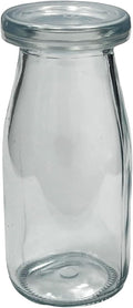 6.76 oz / 200ml Vintage Glass Bottle with Leakproof Clear Lid, Reusable & Eco-Friendly – Ideal for Milk, Juices, Smoothies, Infused Water, BPA-Free Glass Bottle (24-Pack)