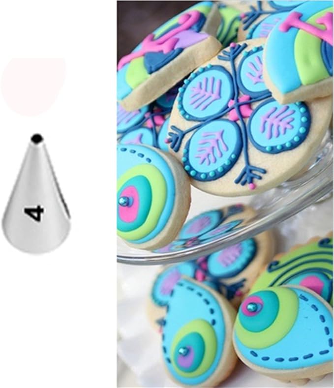 Cake Decorating Set, 5 Pieces Stainless Steel Icing Piping Nozzles Tips Kit - Christmas Holiday Birthday Anniversary Wedding Cupcakes Cakes Cookies Dessert Candy Pastry DIY Making Tools #5