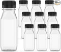 10 Pcs 8 oz Plastic Juice Bottle Reusable Transparent Bulk Beverage Containers with Black Lids for Juice, Drinking Milkshake Tea, Milk, Juicing Smoothie Water and Other Beverages, Fridge Storage