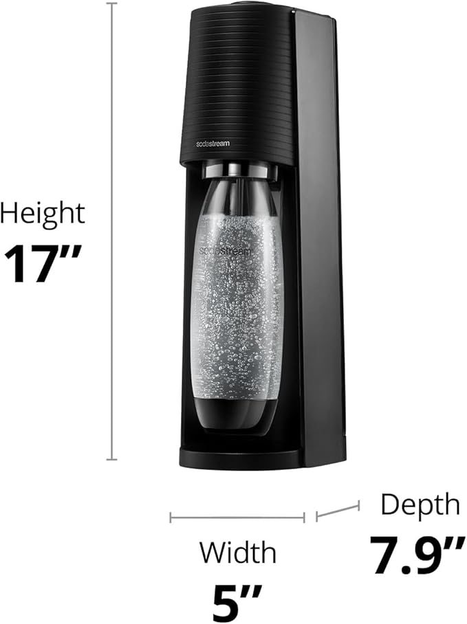 SodaStream Terra Sparkling Water Maker (Misty Blue) with CO2 and Dishwasher Safe Bottle