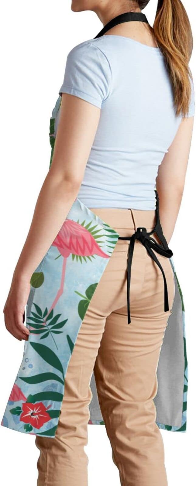 Flamingo Apron Baking Aprons Novelty Cooking Chef Gift Bbq Grilling With 2 Pockets Kitchen Apron