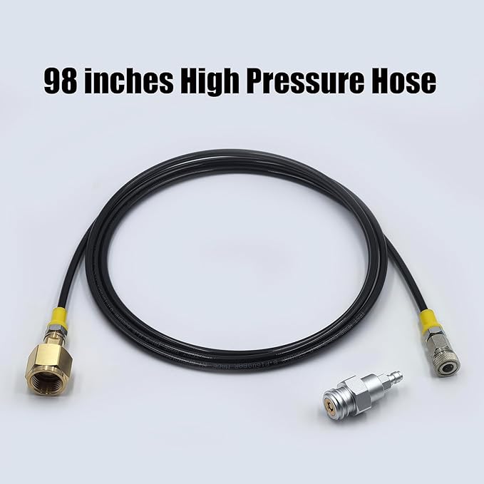 Soda Water Maker Machine Carbon Dioxide Fill Station Adapter TR21-4 for External CO2 Tank with 98 Inches Hose Kit and 8mm Male Quick Disconnect Connector