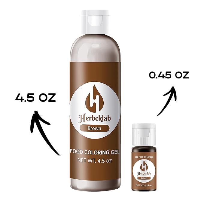 Brown Food Coloring Gel 4.5 Oz Professional Grade Brown Food Dye Concentrated Gel Food Coloring for Icing Baking Cake Decorating Cookie