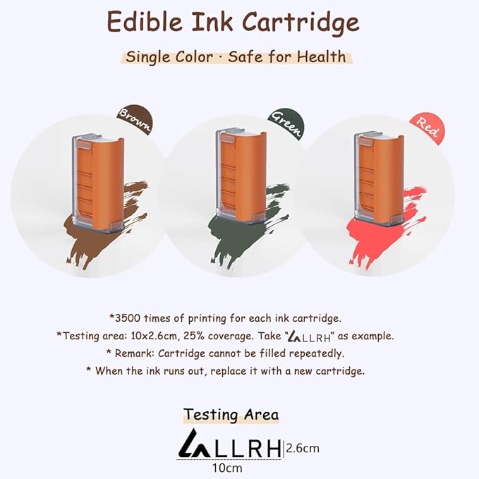 LLRH Latte Art Food Printpen DIY Image for Coffee Beer Cocktails Macaron Cookie, Bluetooth, for Home, Small Shops (Red)