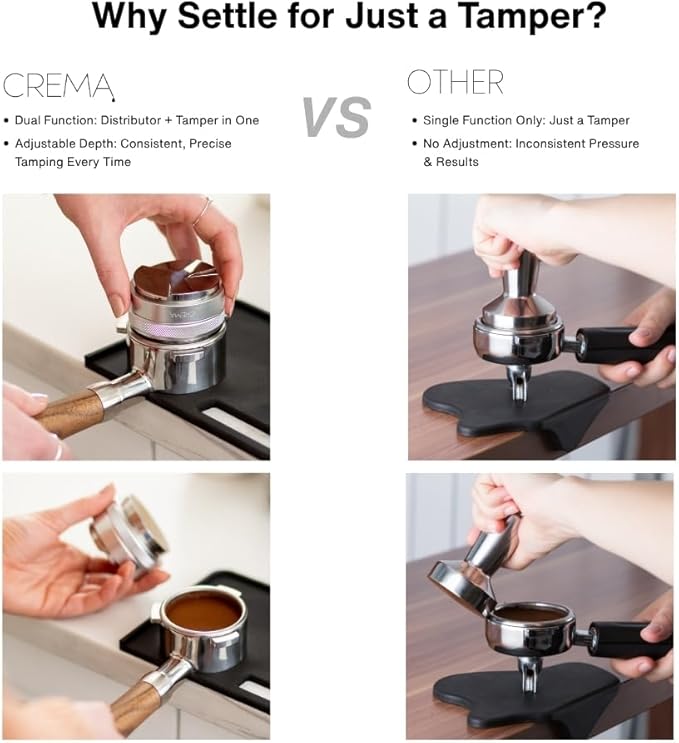 cream coffee products 58.5mm 2 in 1 tamper and distributor black beautiful espresso hand tampers