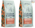 Clean Coffee Co. - Low Acid Medium-Dark Roast, Tested for Molds and Toxins, Papua New Guinea Blend, Notes of Milk Chocolate and Roasted Almonds (Ground, 12 oz Bag) (Pack of 2)