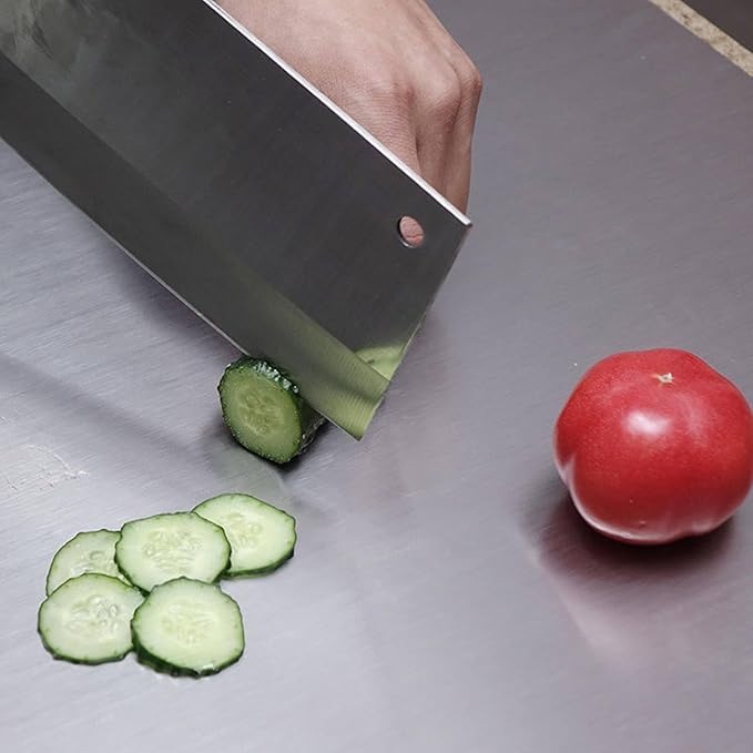 Stainless Steel Cutting Boards for The Kitchen, Suitable for Meat, Fruits, Vegetables, Bread, and Baking Large-sized Cutting Boards (50 x 40cm/19.7 x 15.7 in)