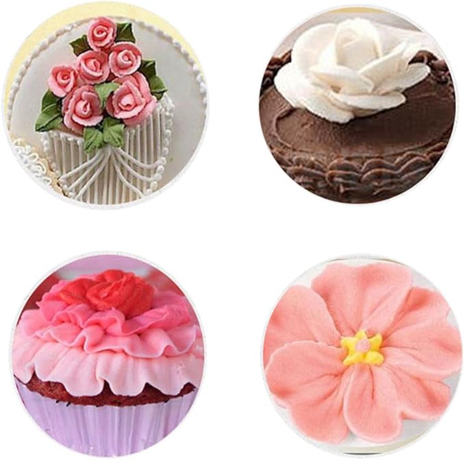 5 piece Stainless Steel Rose Flower Piping Tips Piping Nozzles Cake Decorating Supplies Cookies Cupcake Icing Decorating Supplies Decorating Kits Frosting Icing Tips Baking Set Tools #4